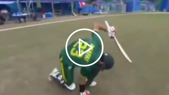 [Watch] Pakistan's Arafat Minhas Takes a Comical Trumble On His Way To The Crease